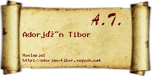 Adorján Tibor névjegykártya