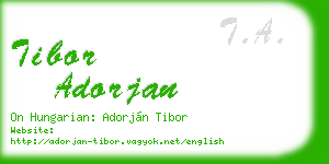 tibor adorjan business card