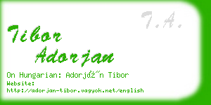 tibor adorjan business card
